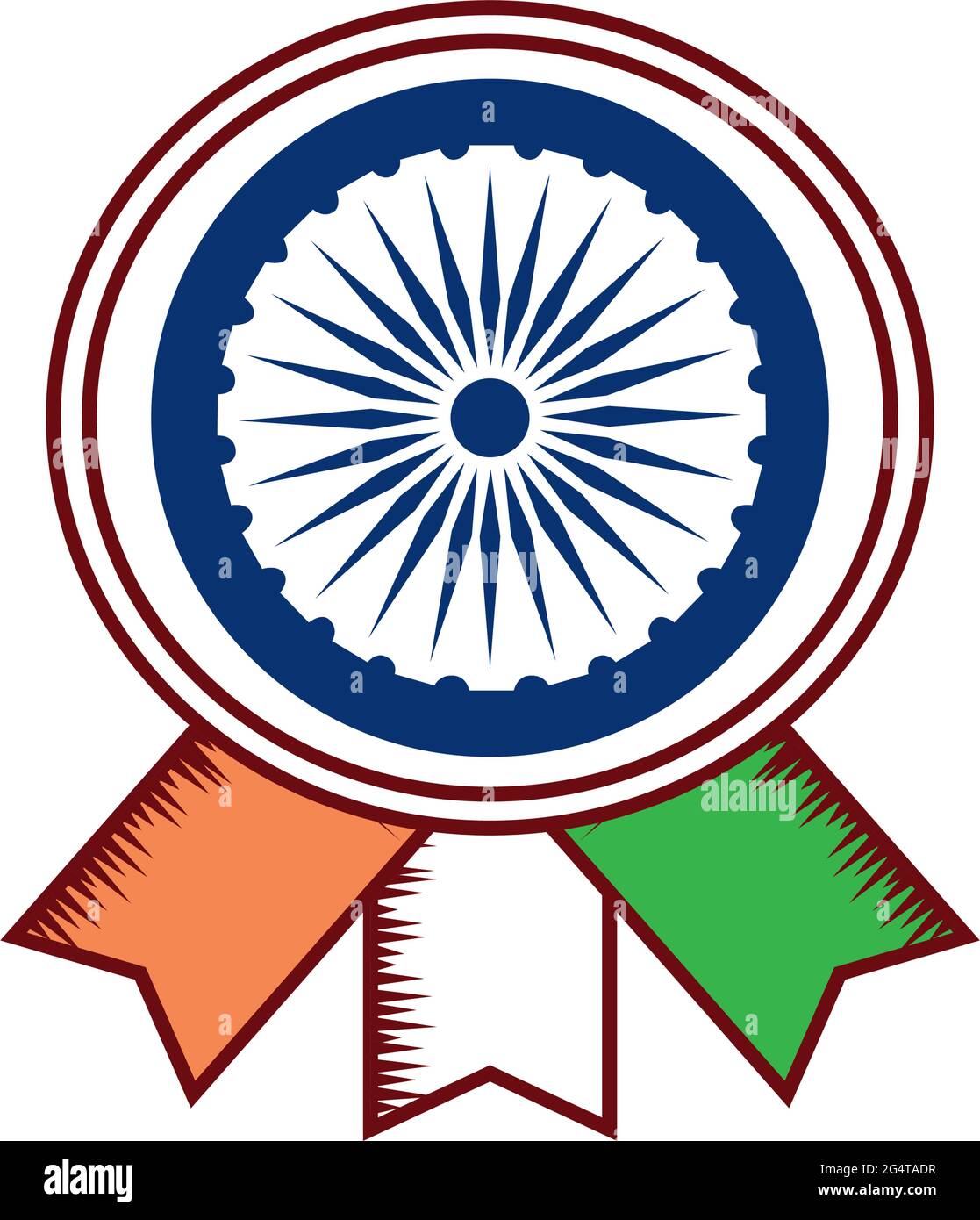 india ruota e bandiera Illustrazione Vettoriale