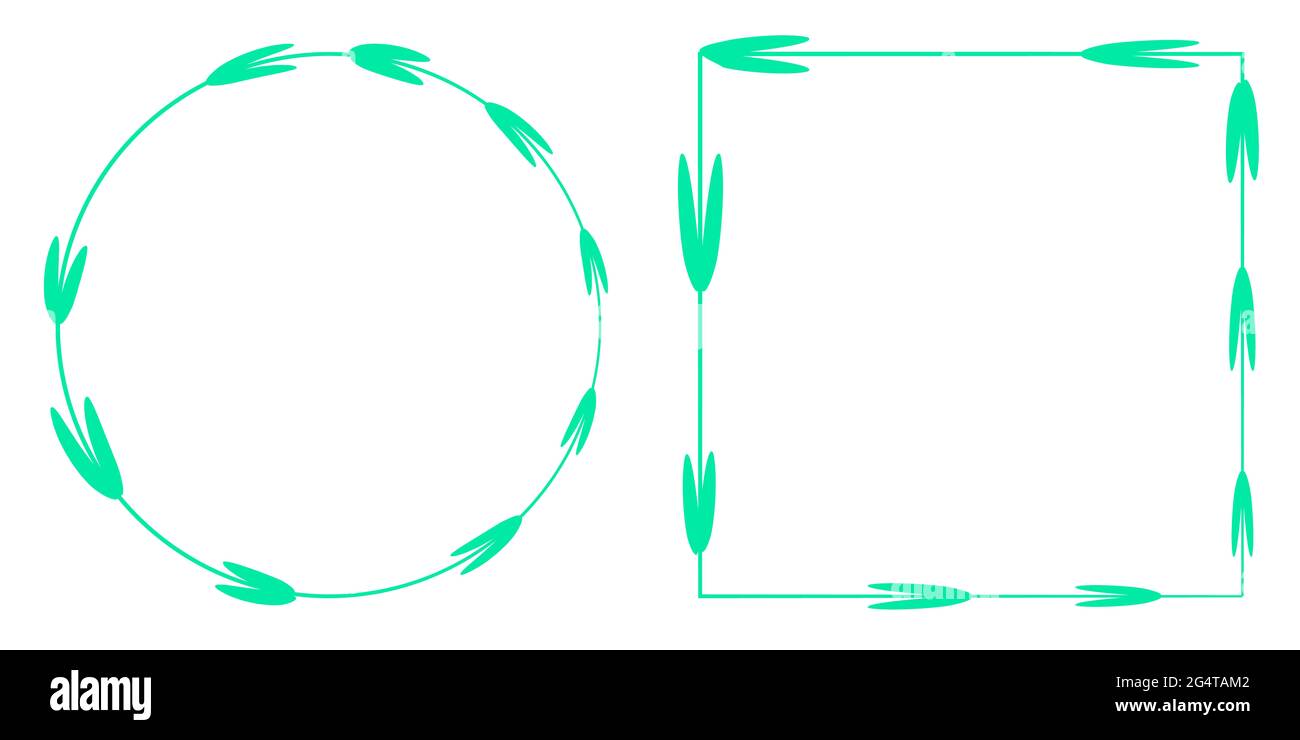 Telaio in cerchio e quadrato, lasciare set corona (1) Foto Stock