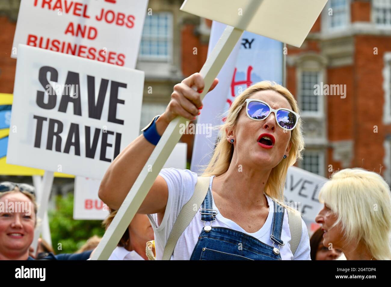 Londra, Regno Unito. 23 giugno 2021. Giornata di viaggio d'azione, College Green, Houses of Parliament, Westminster, Londra. Credito UK: michael melia/Alamy Live News Foto Stock