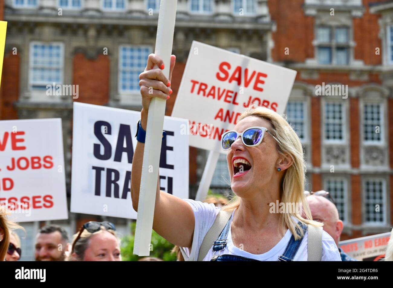 Londra, Regno Unito. 23 giugno 2021. Giornata di viaggio d'azione, College Green, Houses of Parliament, Westminster, Londra. Credito UK: michael melia/Alamy Live News Foto Stock