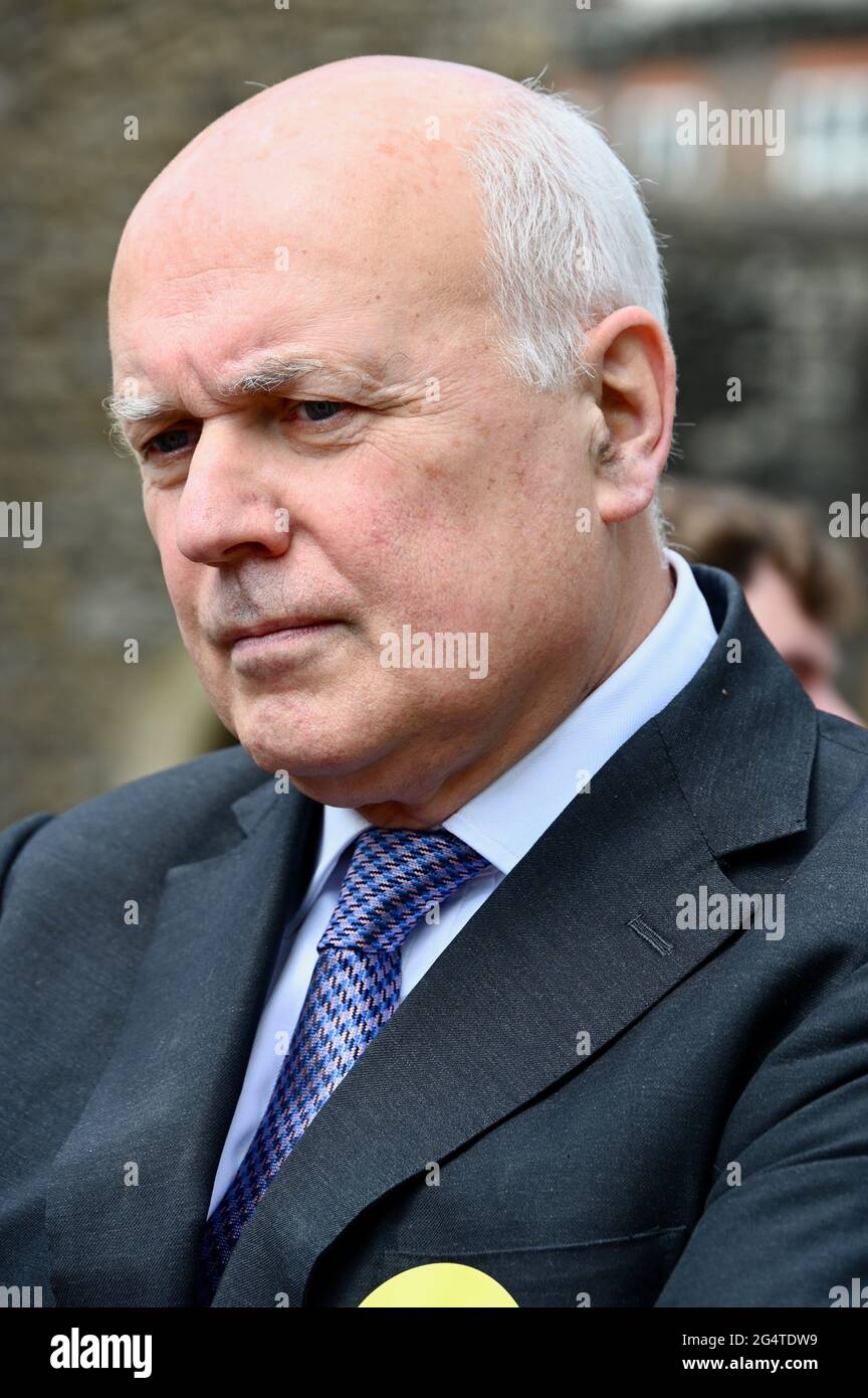 Londra, Regno Unito .Iain Duncan Smith, Travel Day of Action, College Green, Houses of Parliament, Westminster, Londra. Credito UK: michael melia/Alamy Live News Foto Stock
