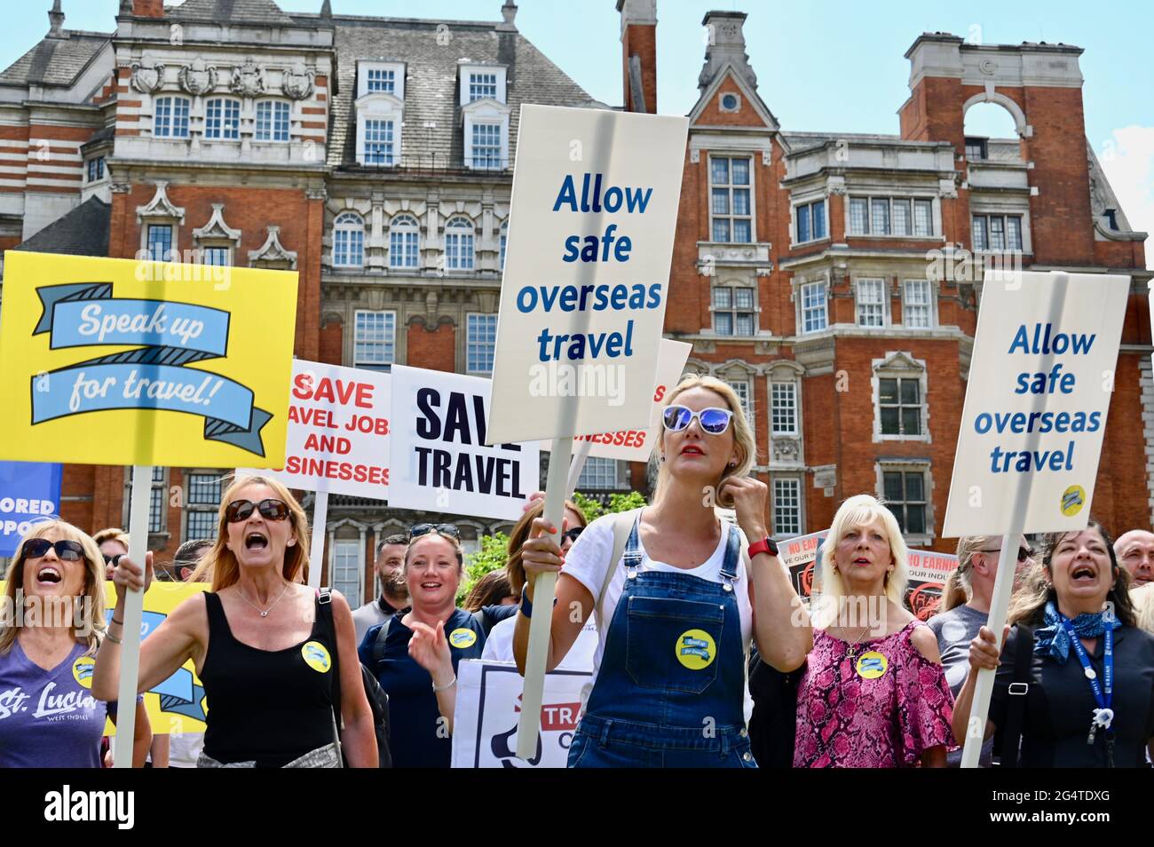 Londra, Regno Unito. 23 giugno 2021. Giornata di viaggio d'azione, College. Green, Parlamento, Westminster, Londra. Credito UK: michael melia/Alamy Live News Foto Stock