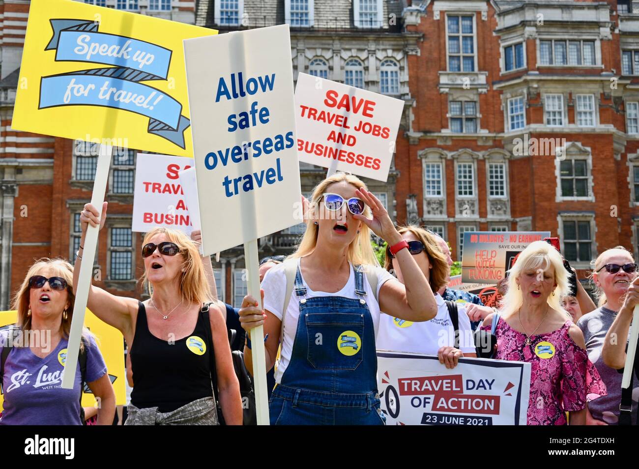 Londra, Regno Unito. 23 giugno 2021. Giornata di viaggio d'azione, College. Green, Parlamento, Westminster, Londra. Credito UK: michael melia/Alamy Live News Foto Stock