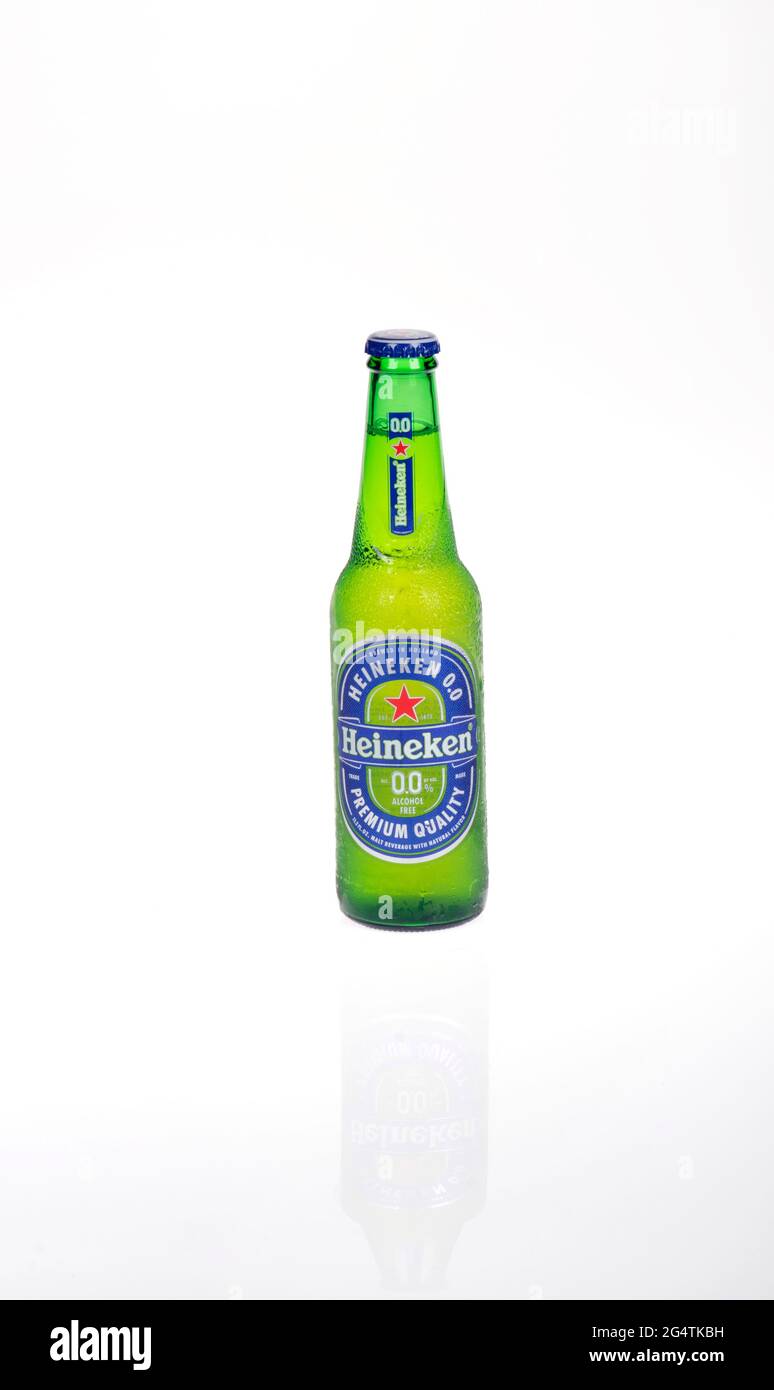 Alcool Heineken gratuito 0% bottiglia di birra Foto Stock