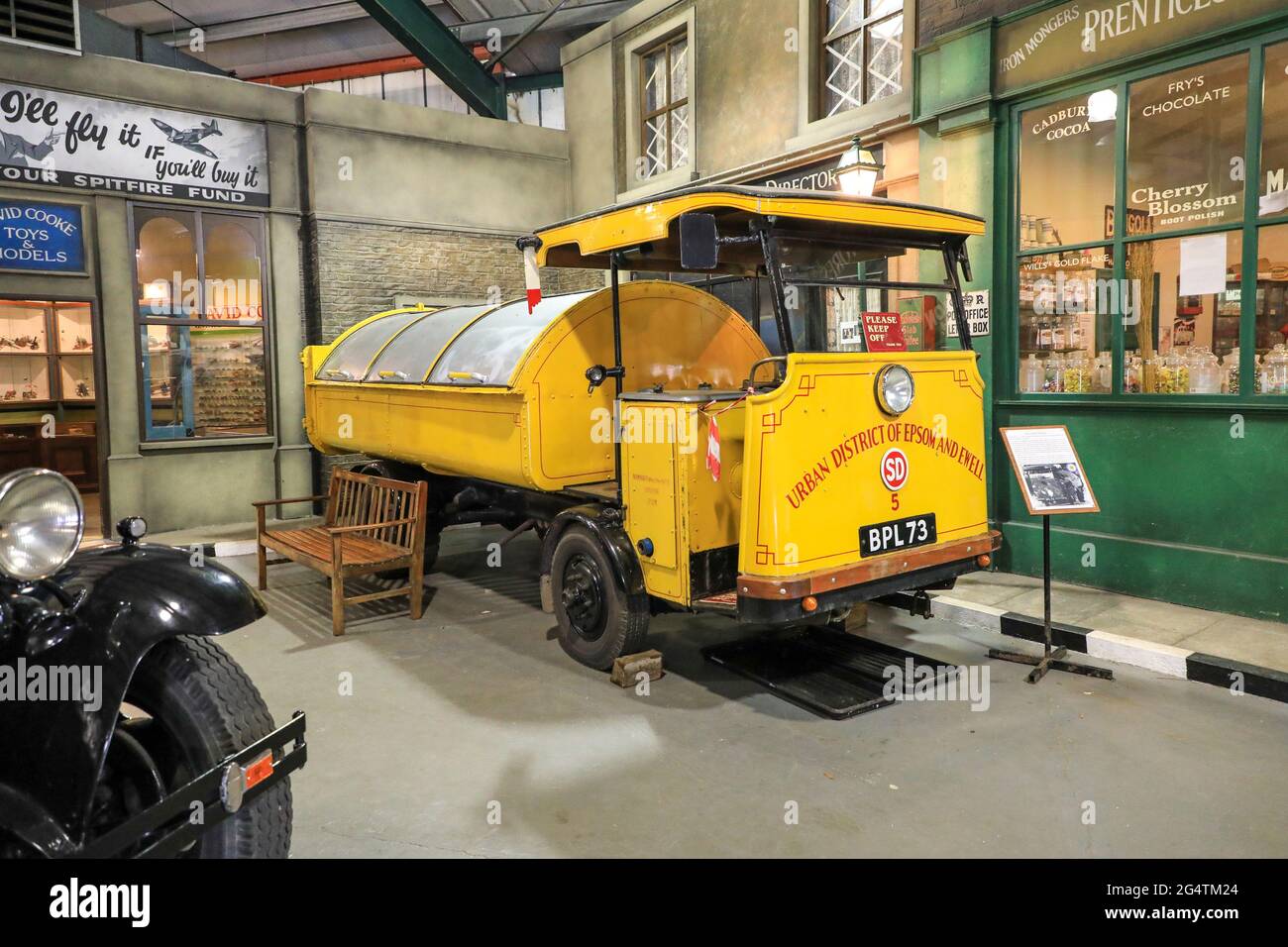 A 1934 Shelvoke Drewery Dustcart utilizzato da Epsom e Ewell Council, Bressingham Steam museo e giardini, Bressingham, Diss, Norfolk, Inghilterra, REGNO UNITO Foto Stock