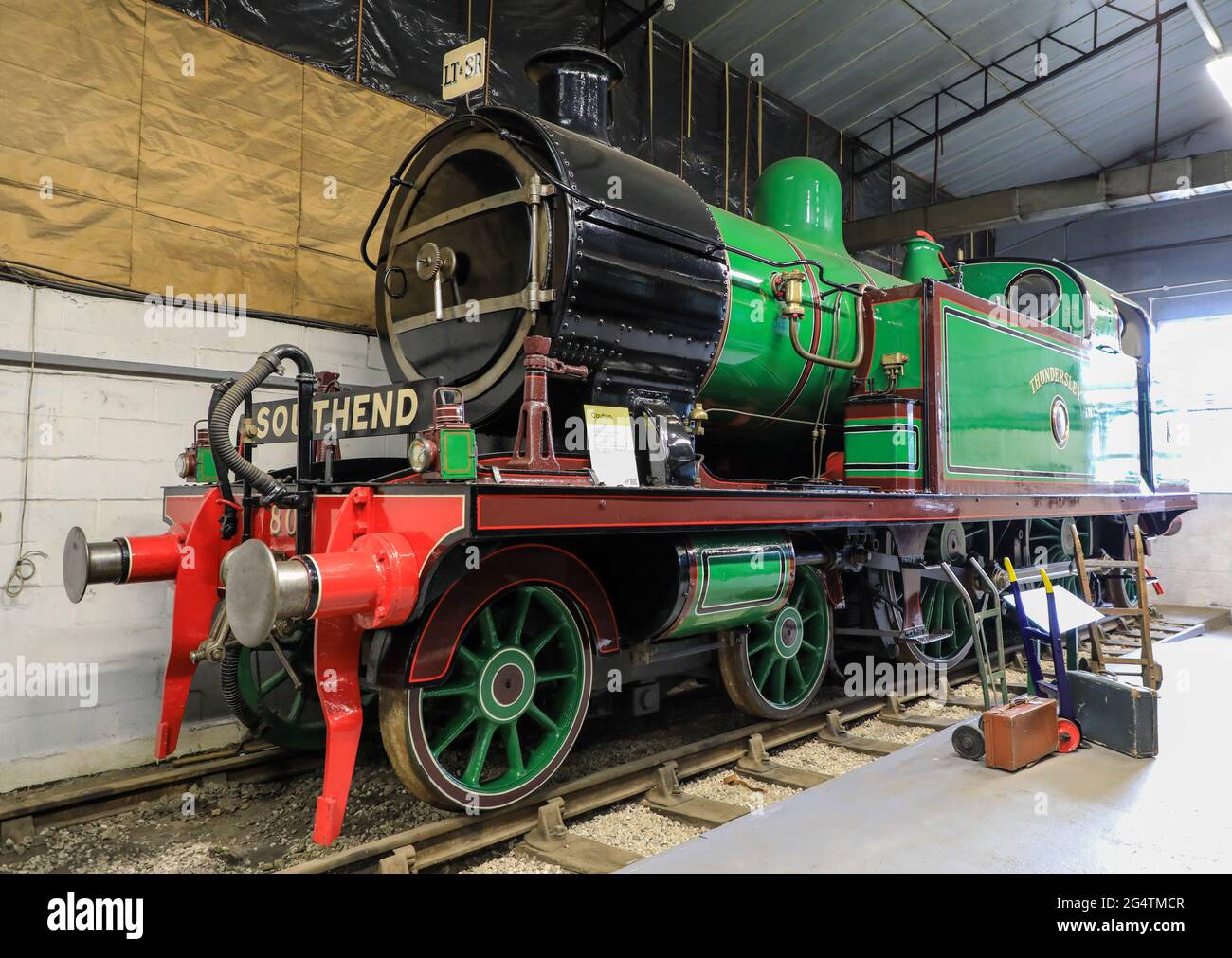 Londra, Tilbury e Southend Railway hanno conservato la locomotiva a vapore "Thundersley" al Bressingham Steam Museum, Bressingham, Diss, Norfolk, Inghilterra, REGNO UNITO Foto Stock