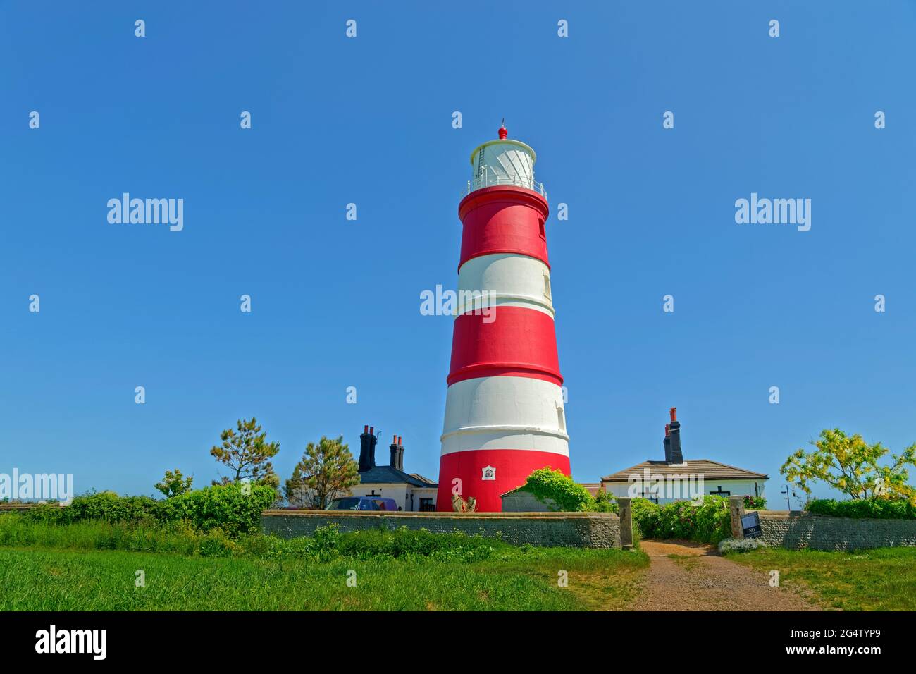 Il faro di Happisburgh a Norfolk, Inghilterra, Regno Unito. Foto Stock