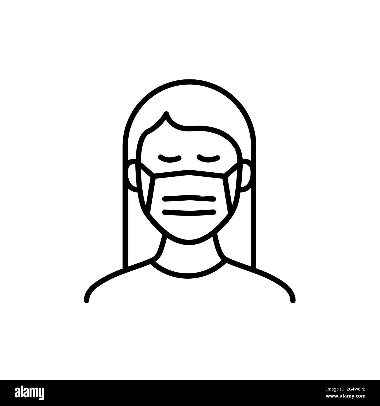 Donne con maschera di protezione icona immagine vettoriale Illustrazione Vettoriale