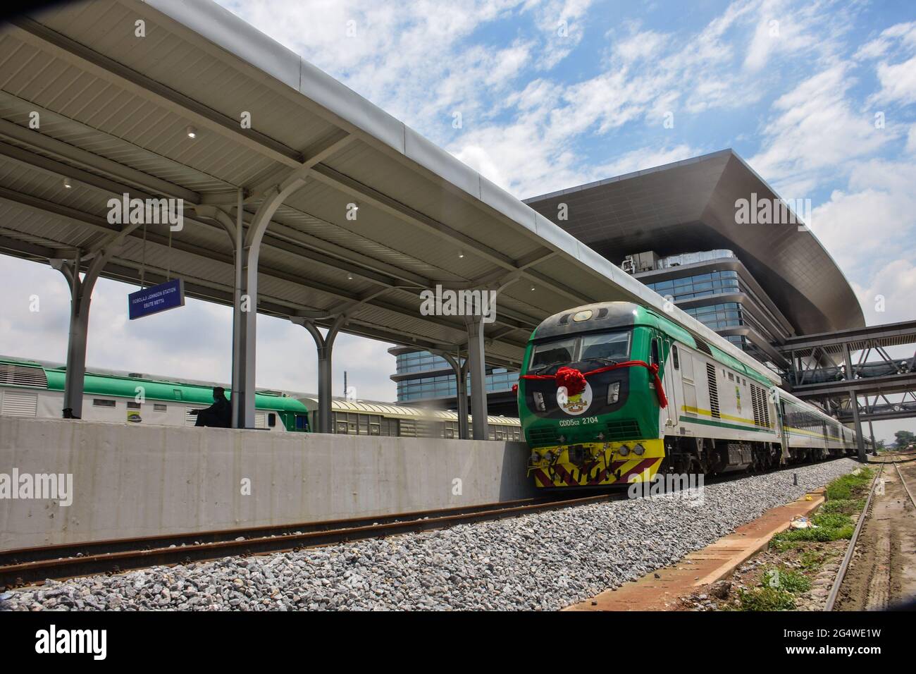 La stazione di Ebute vetta, conosciuta come la stazione di Mobolaji Johnson, è la più grande stazione ferroviaria dell'Africa occidentale con una capacità di 6000 passeggeri. Nigeria. Foto Stock