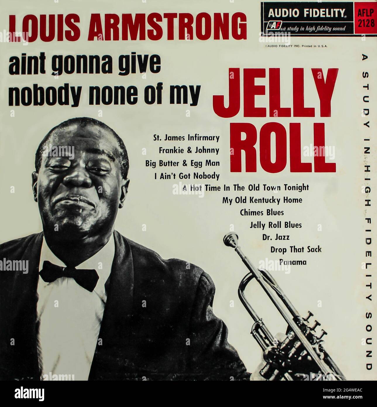 Disco, Jazz e blues artista Louis Armstrong album musicale su disco LP con dischi in vinile. Intitolato: Ai't gonna Give None of My Jelly Roll copertina album Foto Stock