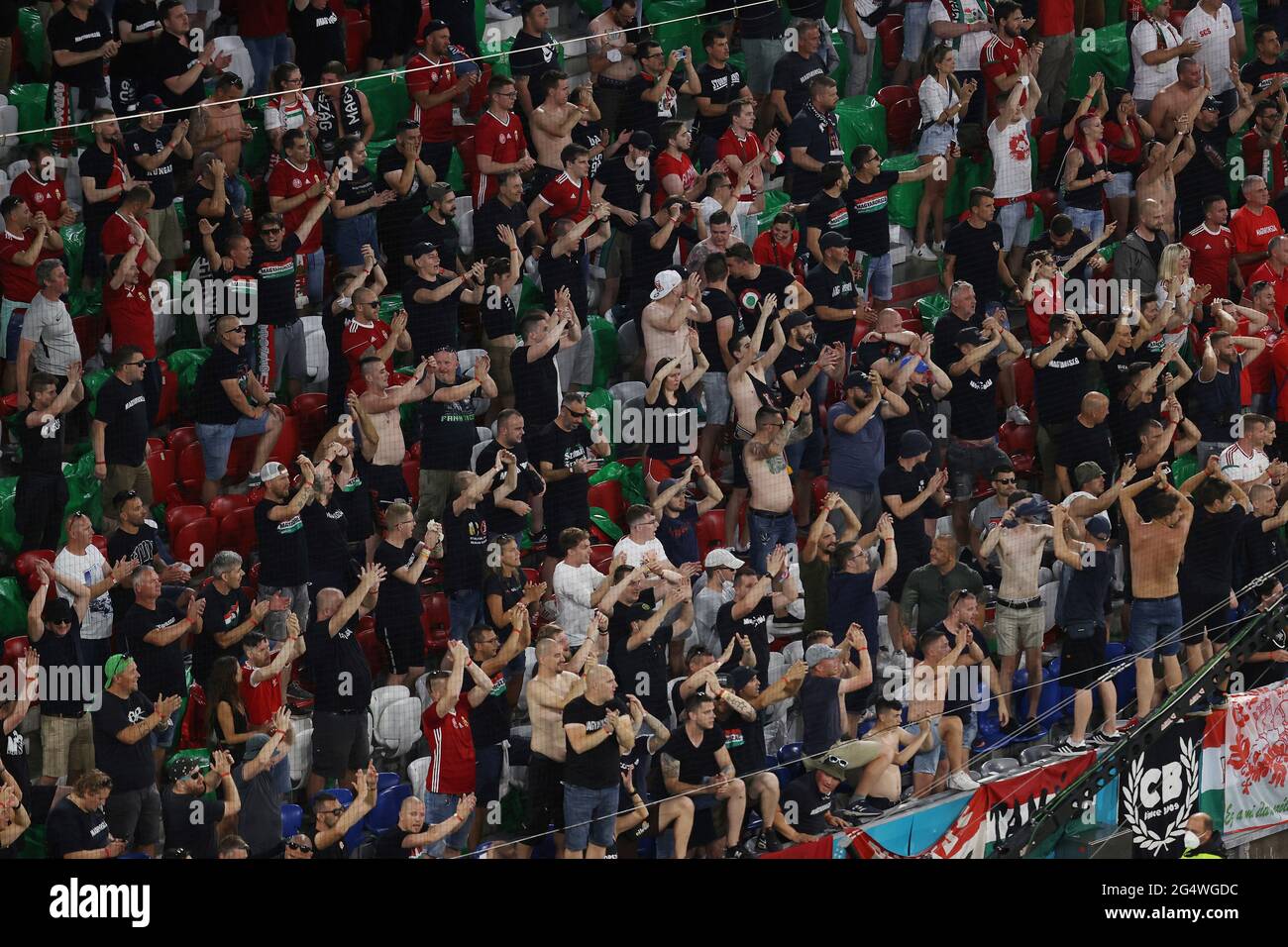 Primo: 23.06.2021, Fuvuball, Calcio: EURO 2021, EM 2020, EURO 2020, Campionato europeo 2020, fase di gruppo, Gruppo F, GER, Germania - Ungheria tifosi Ungheria Foto Stock