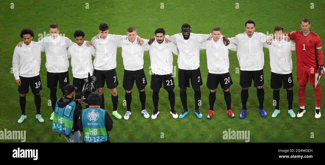 Primo: 23.06.2021, Fuvuball, calcio: EURO 2021, EM 2020, EURO 2020, Campionato europeo 2020, fase di gruppo, gruppo F, GER, Germania - Ungheria team, team GER Foto Stock