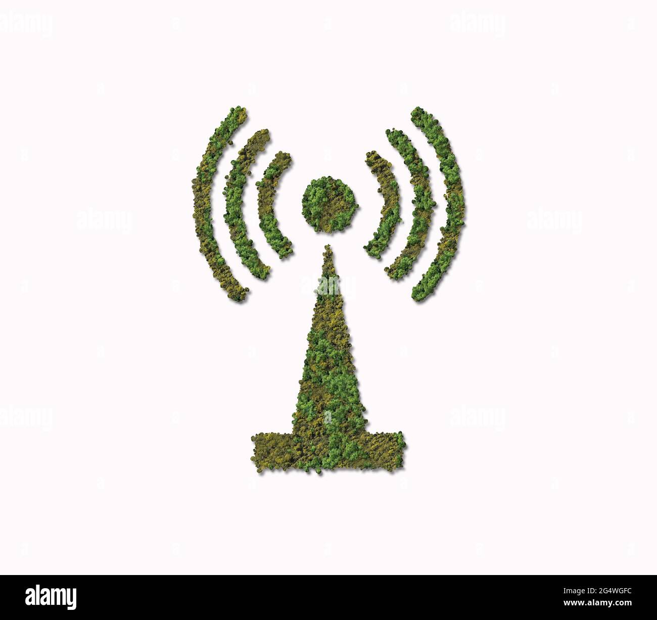 Rete verde 3D o concetto di telecomunicazioni. Rete mondiale globale e tecnologia di telecomunicazione per il business internet. Foto Stock