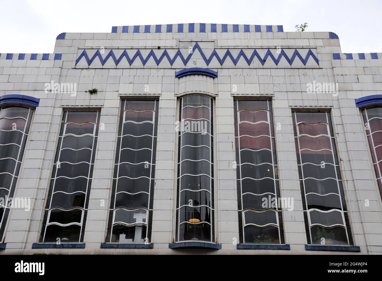 Architettura Art Deco di Bold Street a Liverpool Foto Stock