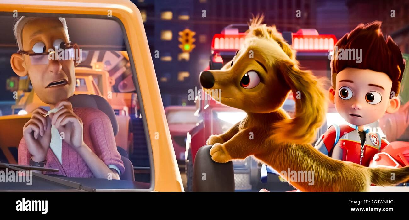 STATI UNITI. Una scena dal nuovo film (C)Paramount Pictures: Paw Patrol: The Movie (2021). Trama: Ryder e i cuccioli sono chiamati a Adventure City per impedire al sindaco Humdinger di trasformare la vivace metropoli in uno stato di caos. Rif: LMK110-J7197-230621 fornito da LMKMEDIA. Solo editoriale. Landmark Media non è il proprietario del copyright di queste foto di film o TV, ma fornisce un servizio solo per le prese di media riconosciute. pictures@lmkmedia.com Foto Stock