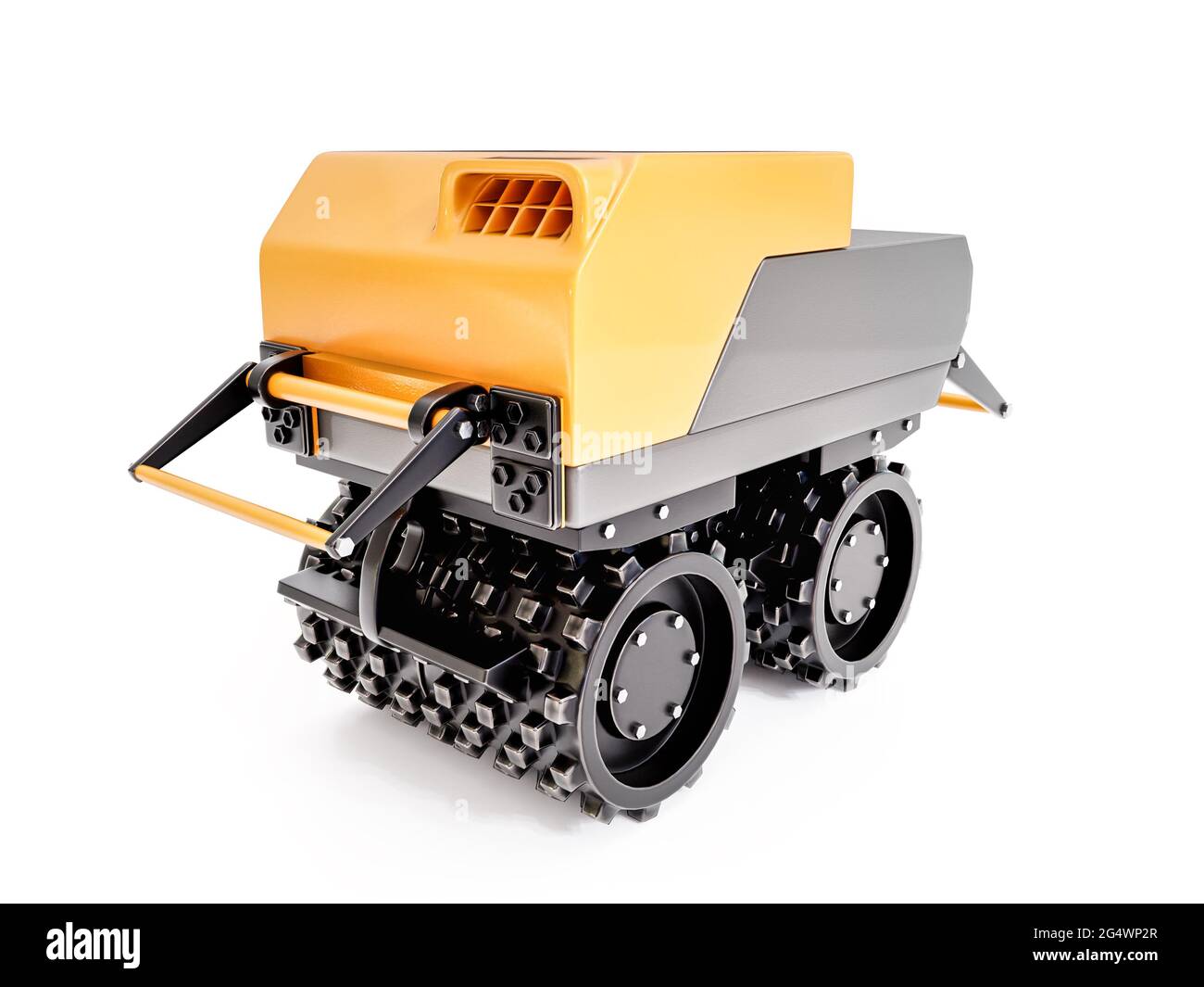 Rendering 3D del modello trench roller su sfondo bianco Foto Stock