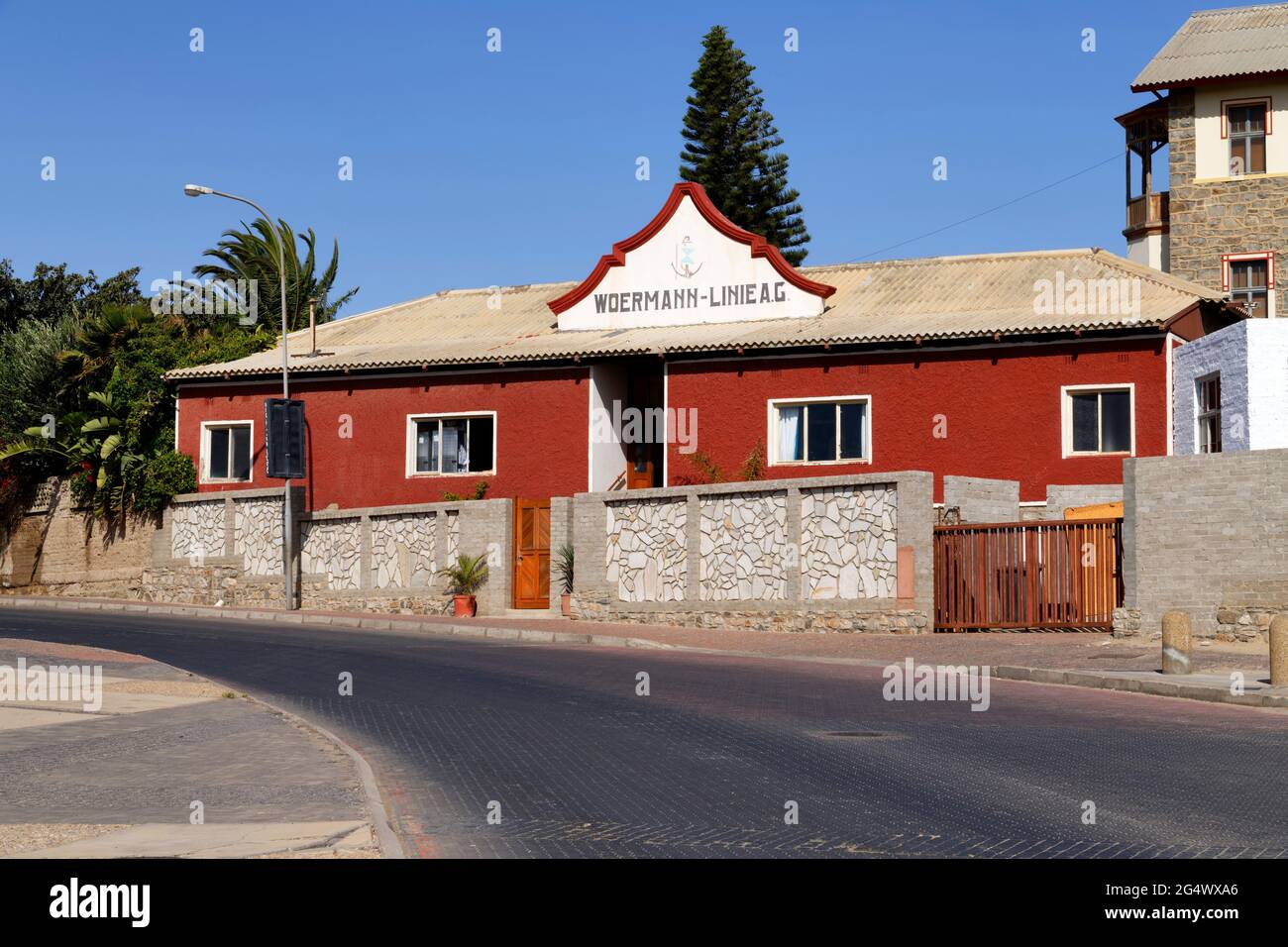 Lüderitz: Costruzione della casa di Woermann a Hafenstrasse, costruzione di epoca coloniale, Karas Regione, Namibia Foto Stock