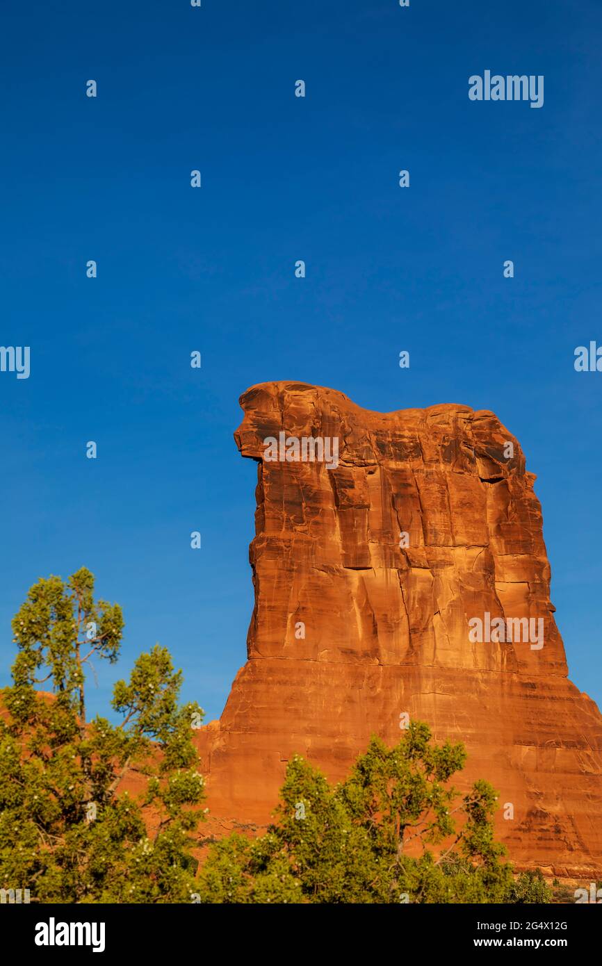 Sheep Rock nel parco nazionale di Arches, Utah Foto Stock