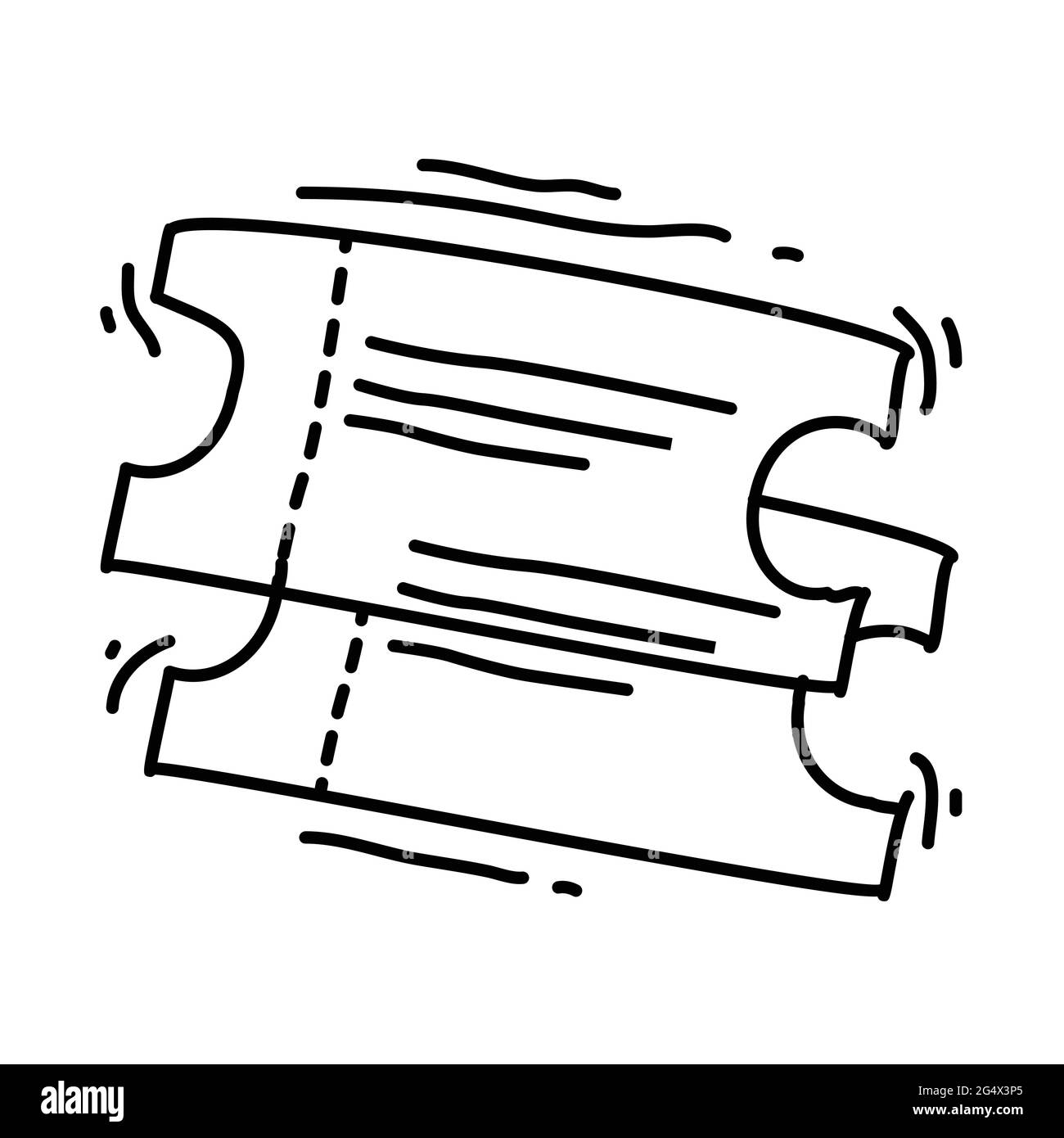 Parco giochi bambini biglietto, gioco, bambini, asilo. Set di icone disegnate a mano, nero profilo, icona doodle, disegno di icone vettoriali. Illustrazione Vettoriale
