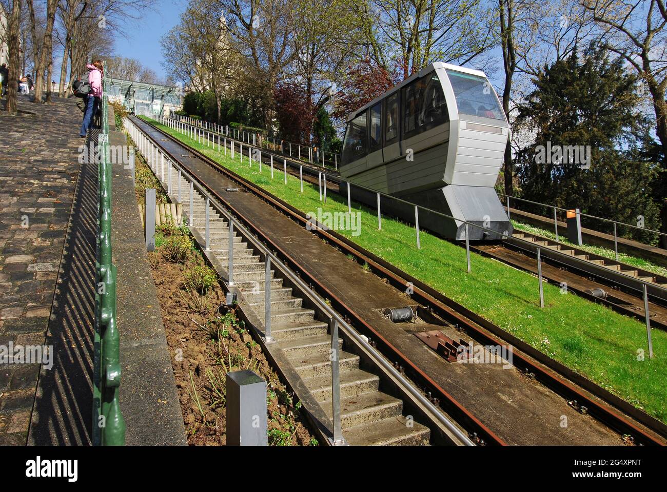 FRANCIA, PARIGI (75), FUNICOLARE A MONTMARTRE Foto Stock