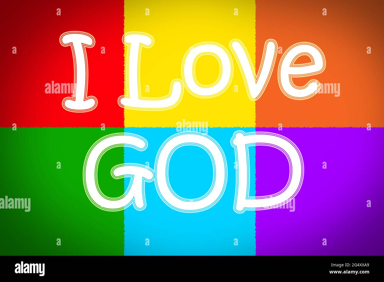 I Love God Concept text on background Foto Stock