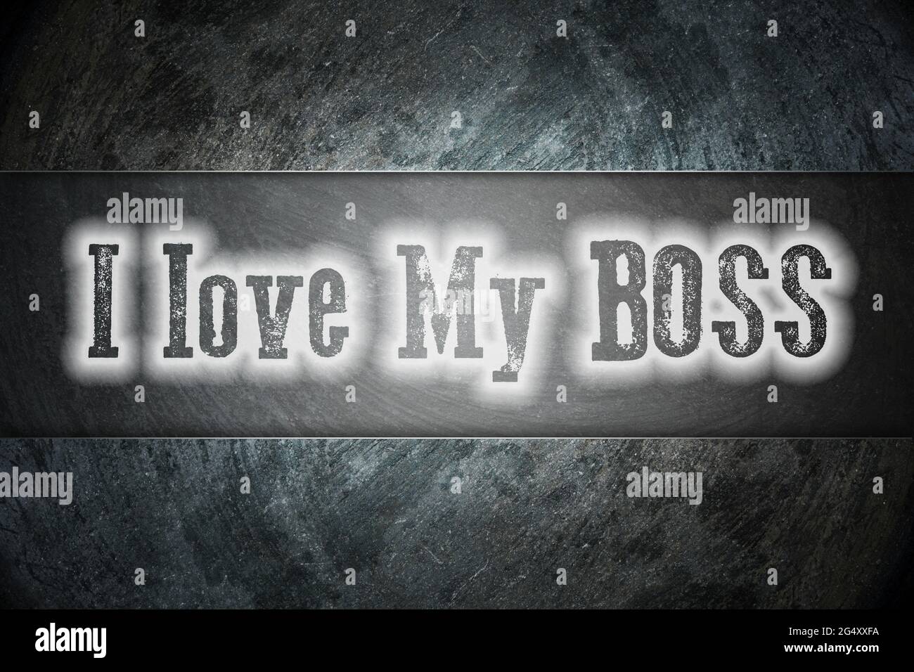 I Love My Boss Concept text on background Foto Stock