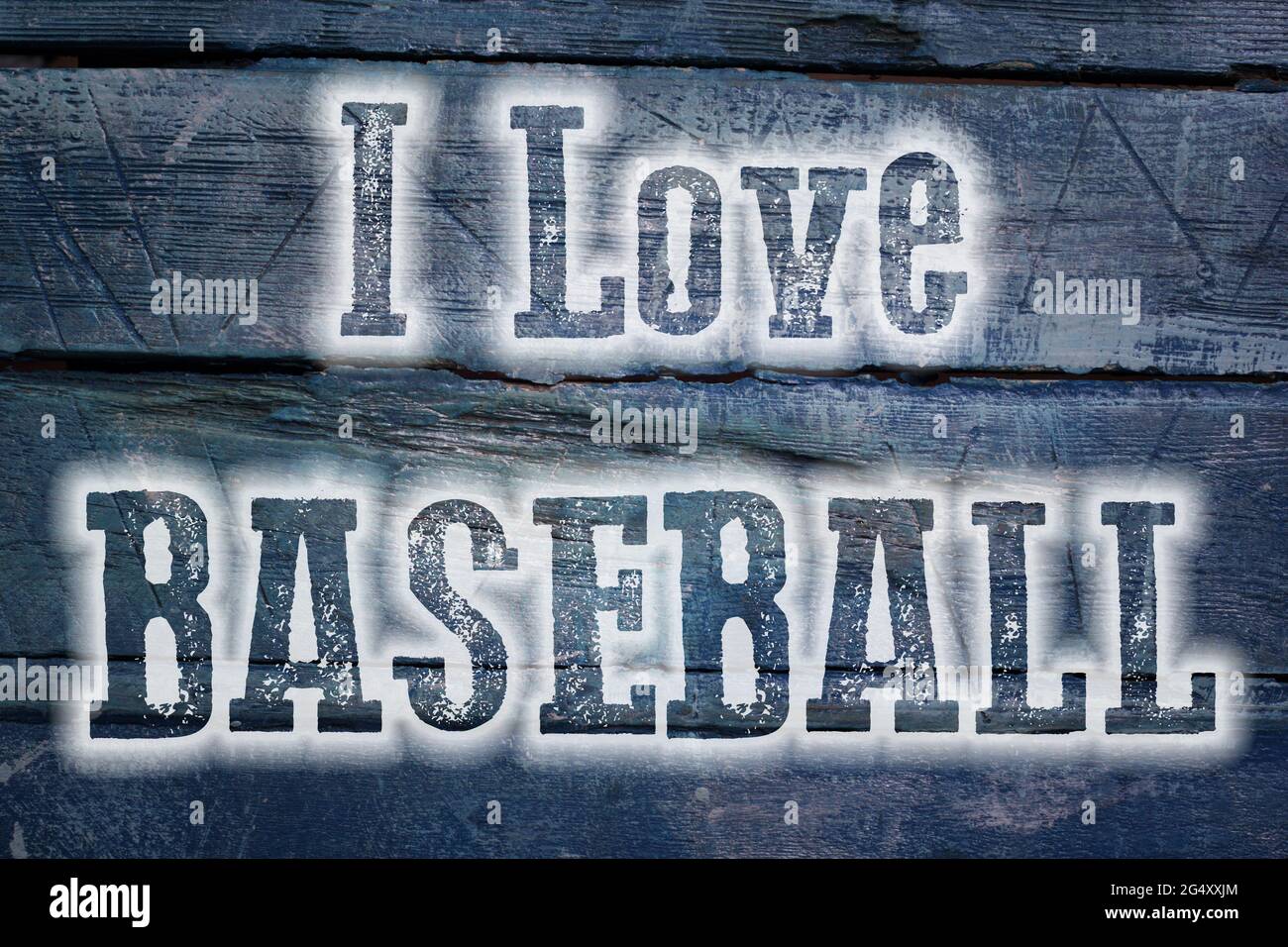I Love Baseball Concept text on background Foto Stock
