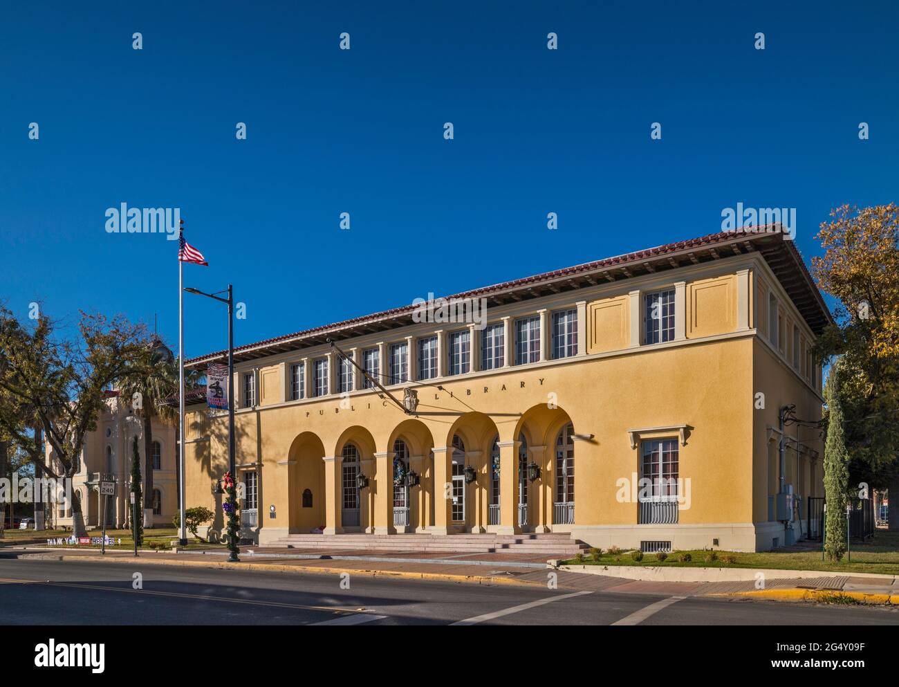 Biblioteca pubblica, ex ufficio postale, 1912, Eagle Pass, Texas, STATI UNITI Foto Stock
