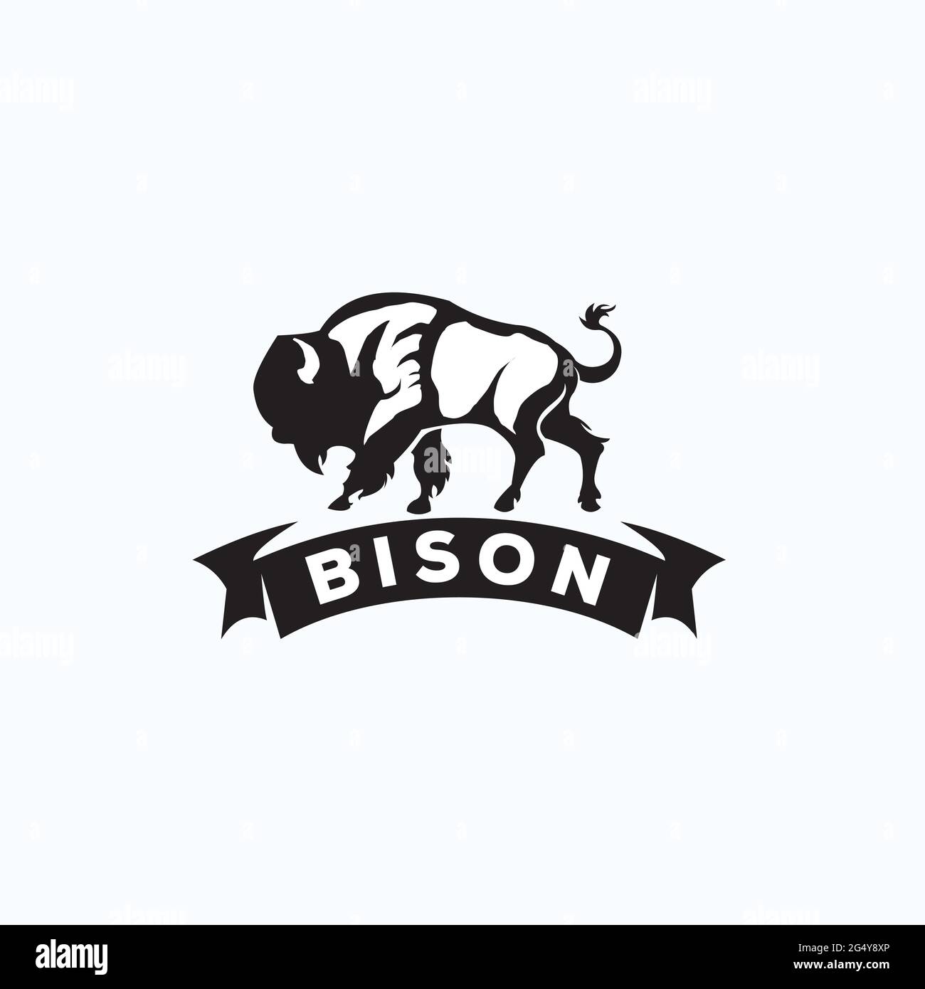 ispirazione esclusiva dal design con logo bison Illustrazione Vettoriale