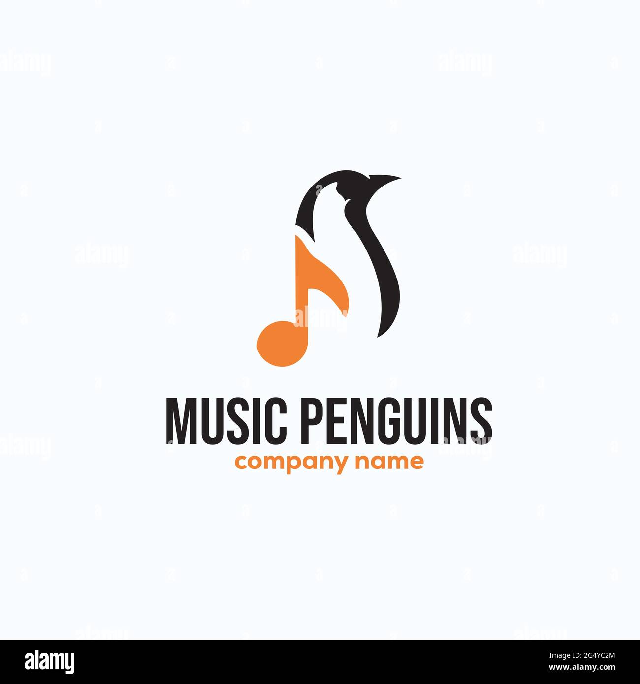 ispirazione esclusiva dal design del logo dei pinguini musicali Illustrazione Vettoriale