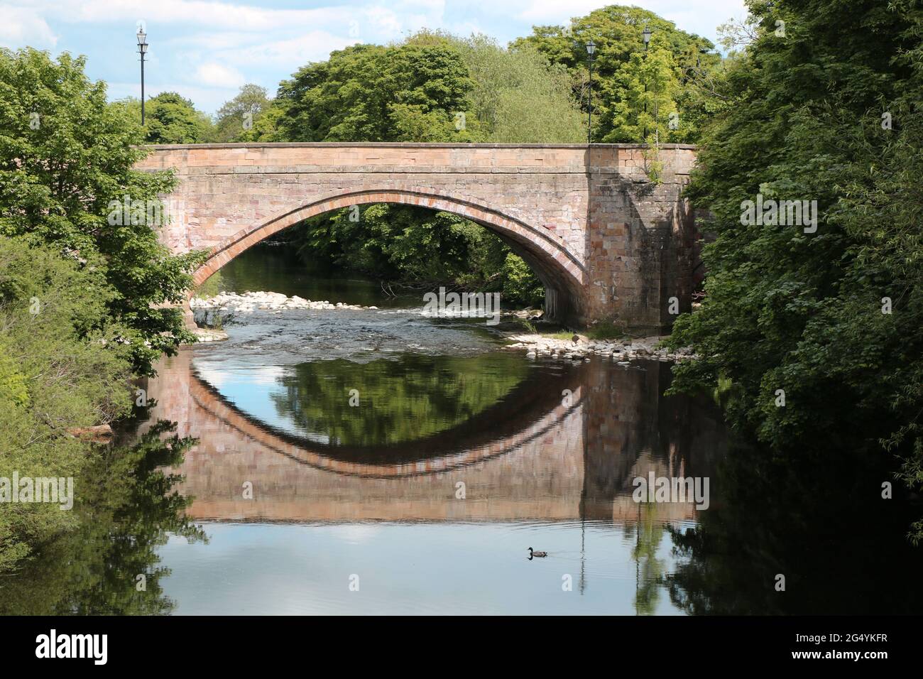 Ponte sul fiume Swale, Yorkshire, Regno Unito Foto Stock