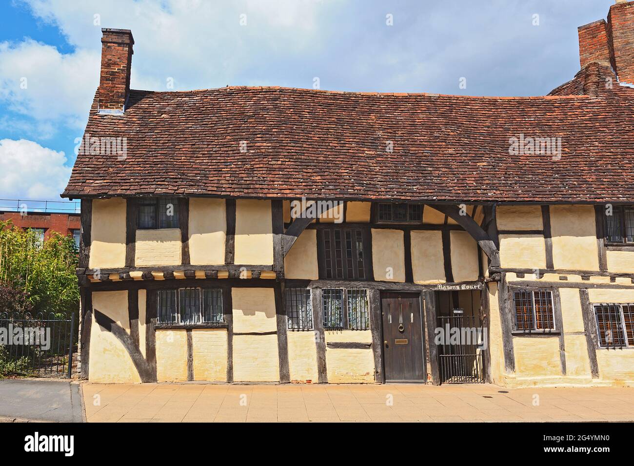 Masons Court, Rother Street, Stratfor-upon-Avon. La più antica casa di Stratford-upon-Avon risalente al 1481 Foto Stock