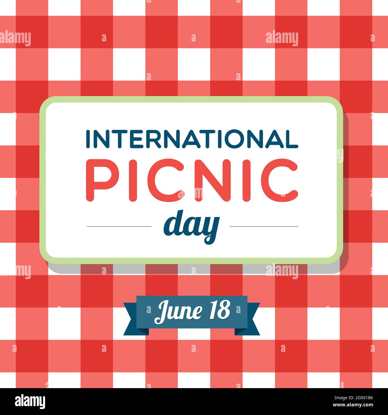 Giornata internazionale del picnic. Evento di celebrazione. Illustrazione vettoriale, design piatto Illustrazione Vettoriale