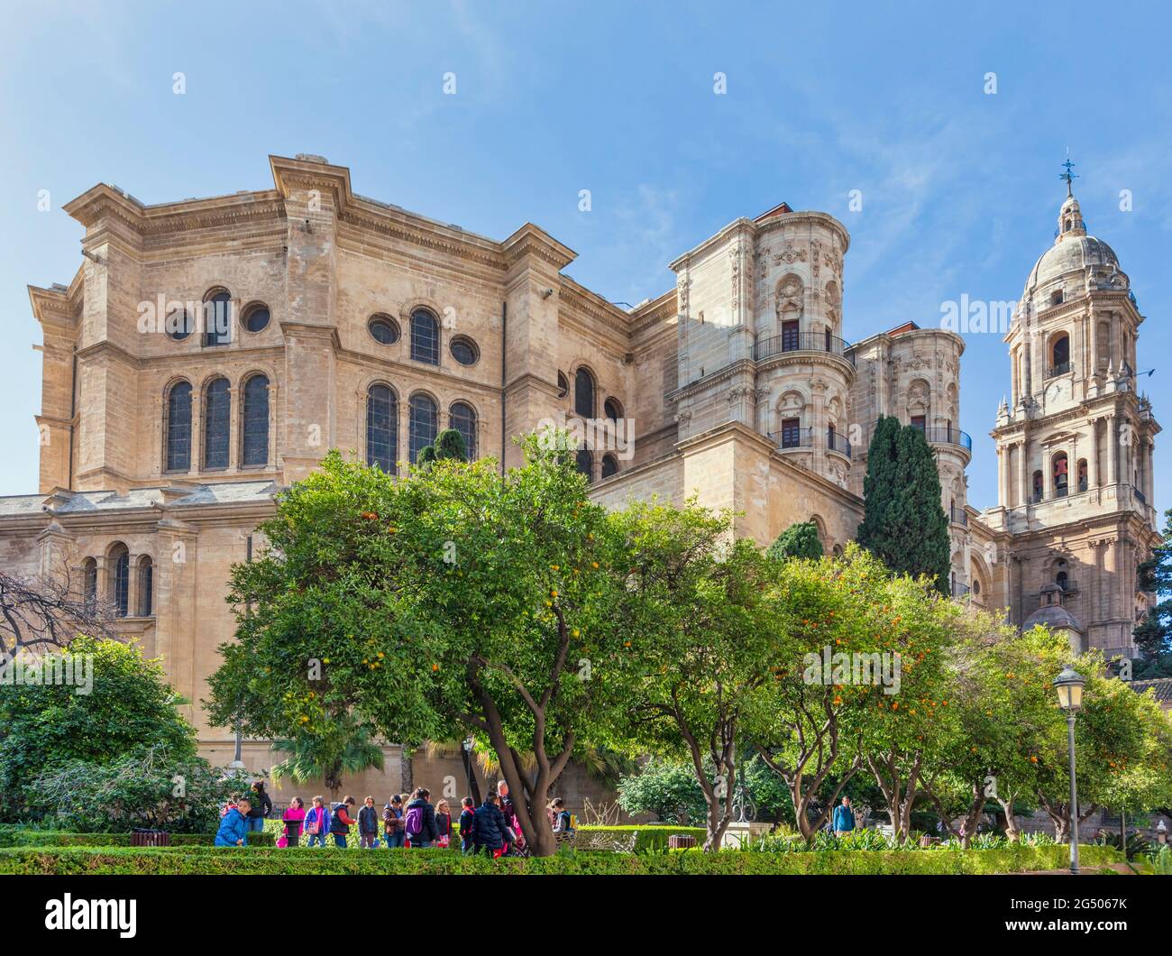 Malaga, Provincia di Malaga, Costa del Sol, Spagna. La cattedrale rinascimentale. Il nome completo spagnolo è la Santa Iglesia Catedral Basilica de la Encarnacion. Foto Stock