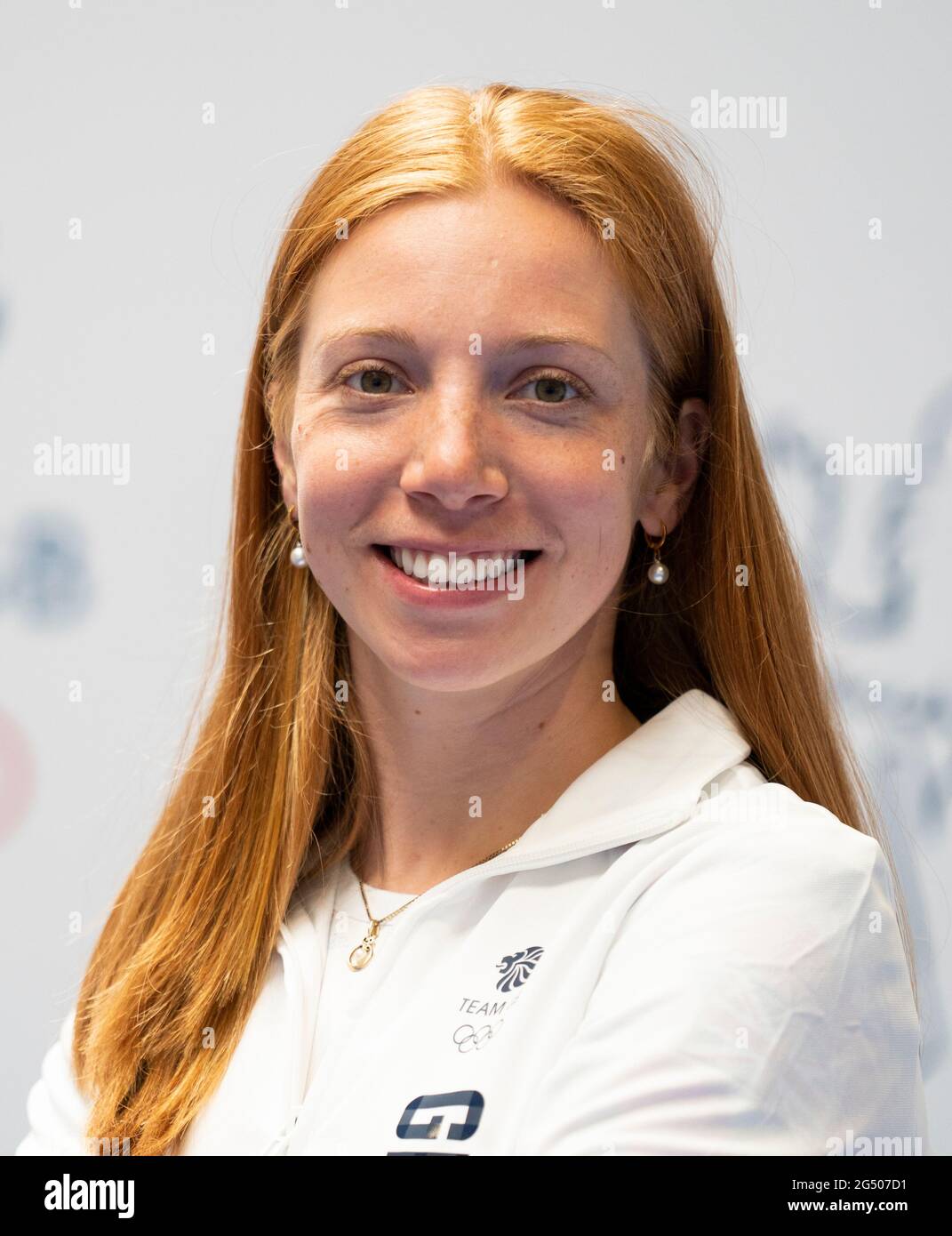 Francesca Summers durante la sessione di kitting out per le Olimpiadi di Tokyo 2020 al Birmingham NEC, UK. Data immagine: Lunedì 21 giugno 2021. Foto Stock
