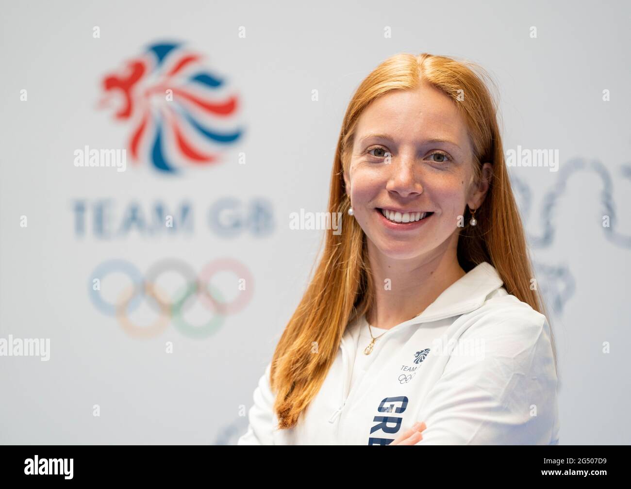 Francesca Summers durante la sessione di kitting out per le Olimpiadi di Tokyo 2020 al Birmingham NEC, UK. Data immagine: Lunedì 21 giugno 2021. Foto Stock