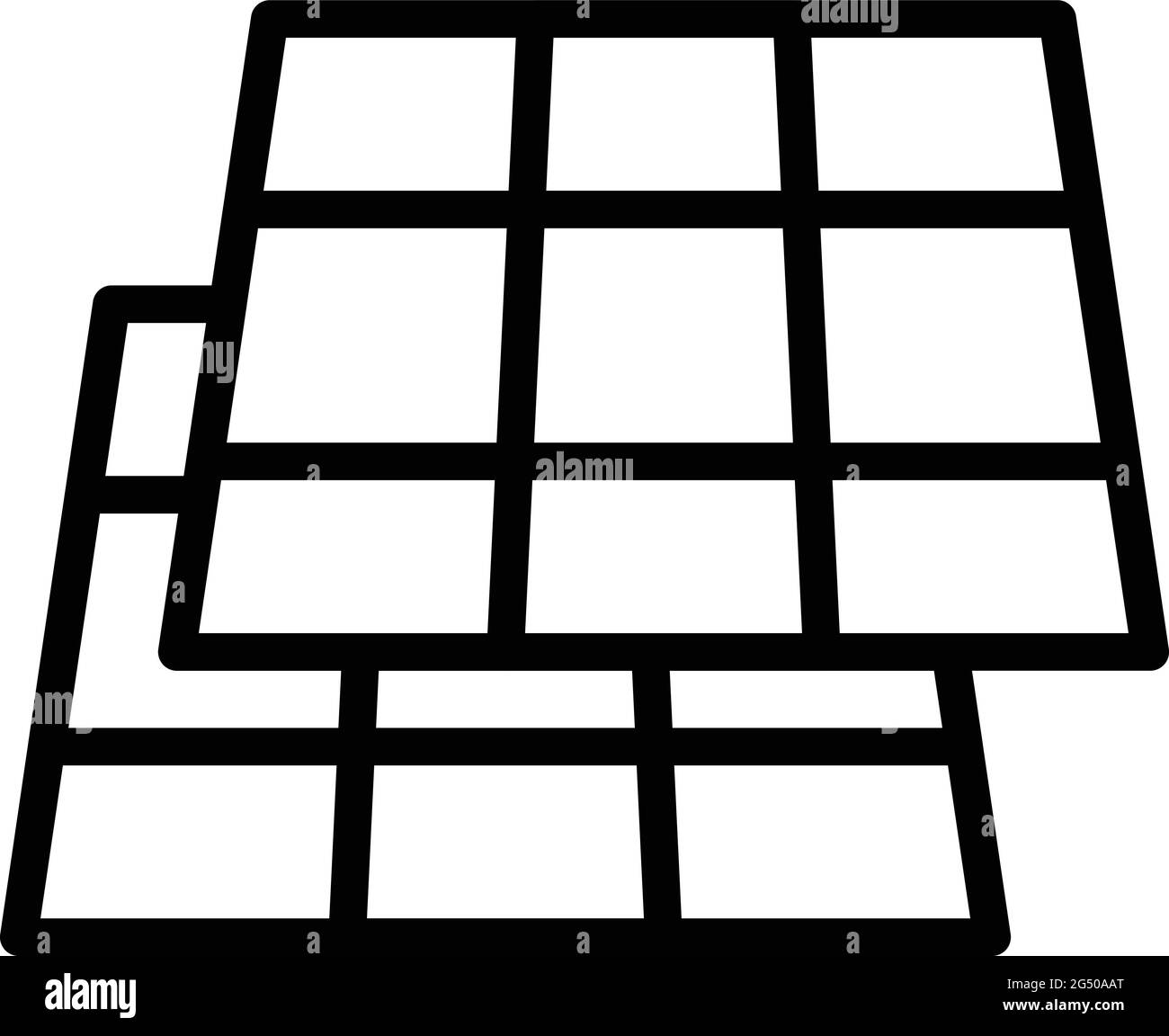 Icona proiezione ologramma pannello. Riquadro contorni icona del vettore di proiezione ologramma per il web design isolato su sfondo bianco Illustrazione Vettoriale