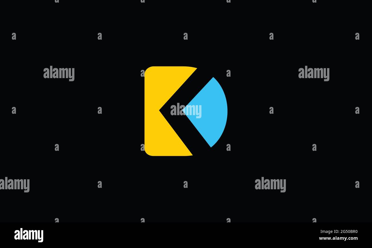Iniziali DK o KD D e K modello di logo vettoriale a monogramma astratto per le aziende Illustrazione Vettoriale