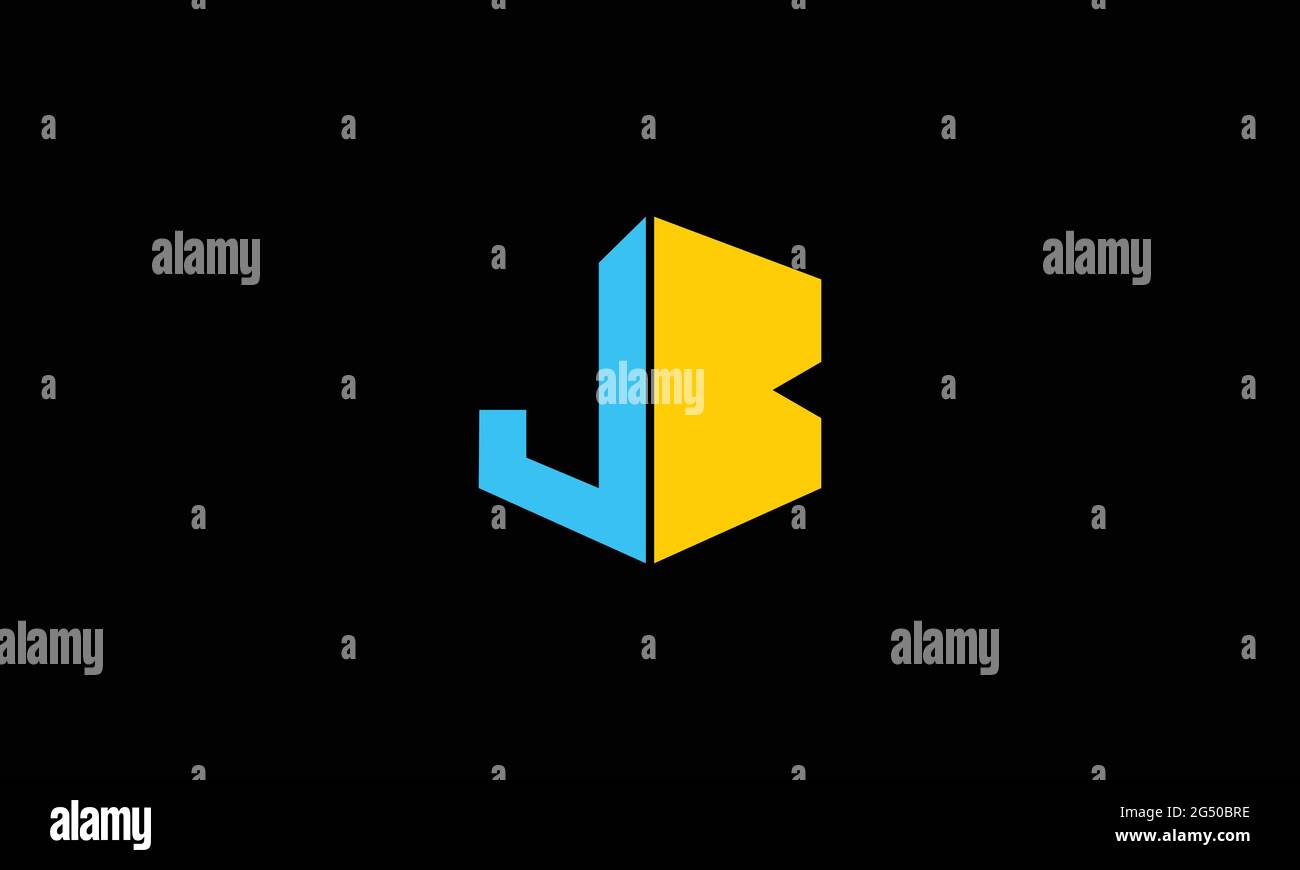 JB e BJ o B e J modello di logo con marchio di lettera astratto per le aziende Illustrazione Vettoriale