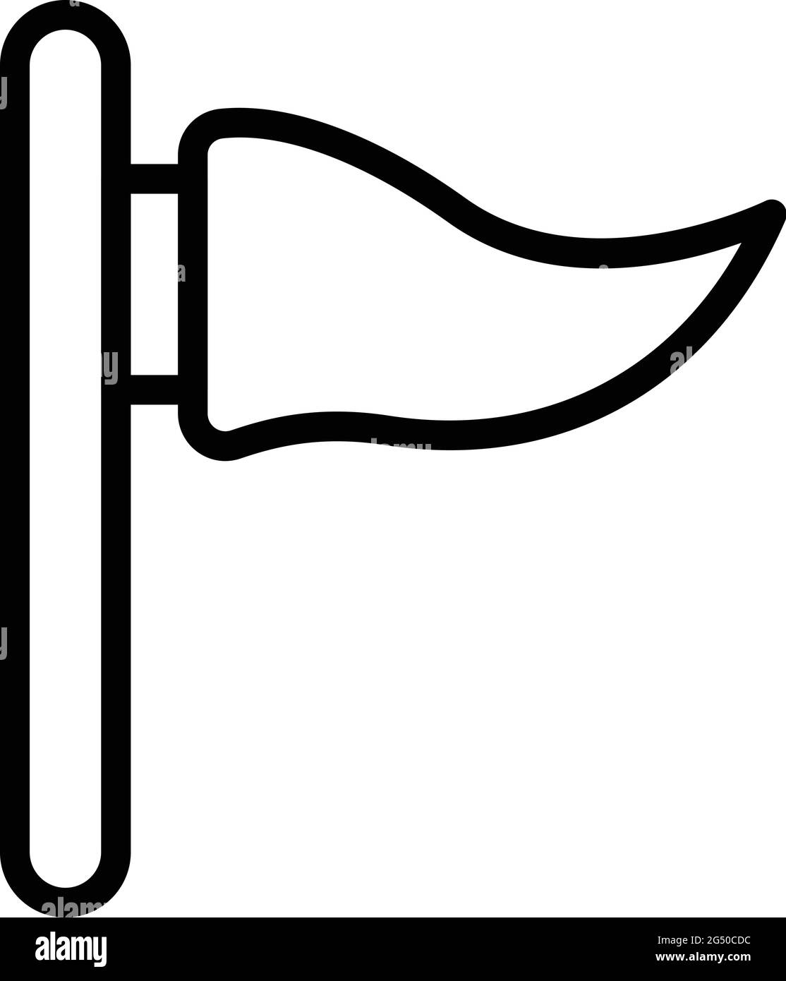 Icona della bandiera del campeggio. Contorno Campsite flag icona vettore per web design isolato su sfondo bianco Illustrazione Vettoriale