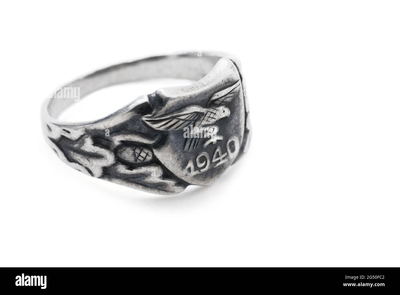 Periodo della seconda guerra mondiale. L'anello dei soldati dell'aviazione tedesca (Luftwaffe). Germania nazista, 1940 Foto Stock