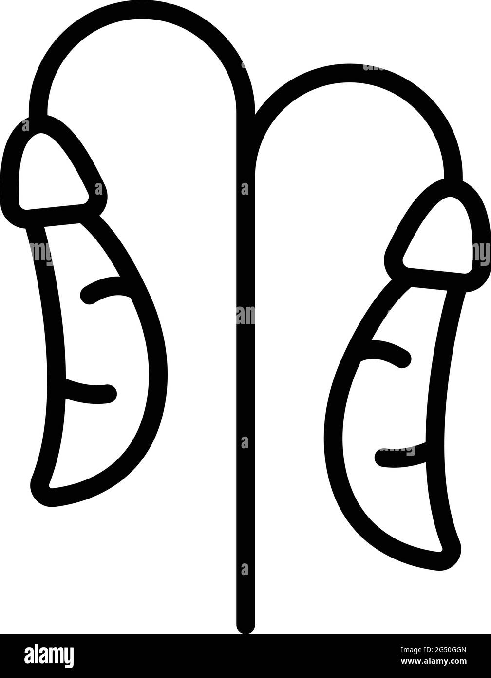 Icona della verdura di lenticchie. Contorno Lentil vettore icona vegetale per web design isolato su sfondo bianco Illustrazione Vettoriale