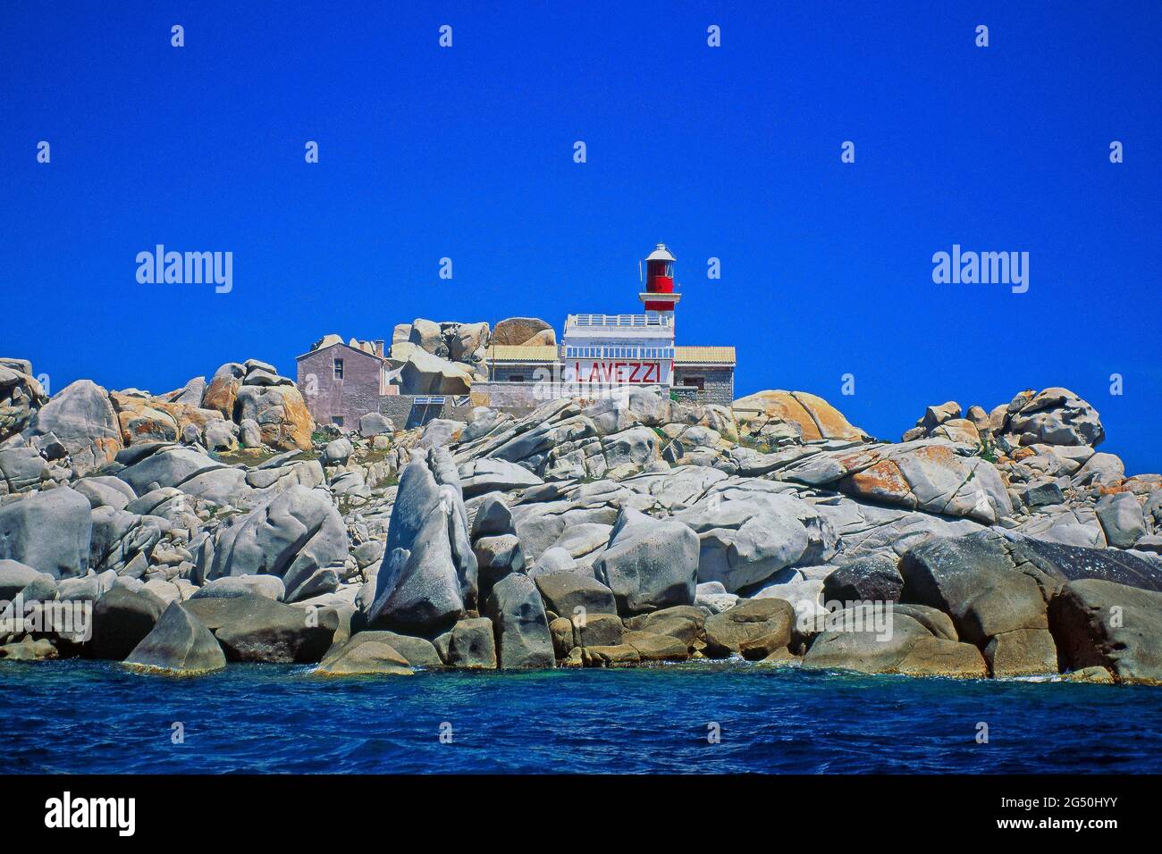 FRANCIA, CORSE DU SUD (2A) EXTREME SUD, ISOLA DI LAVEZZI, FARO Foto Stock