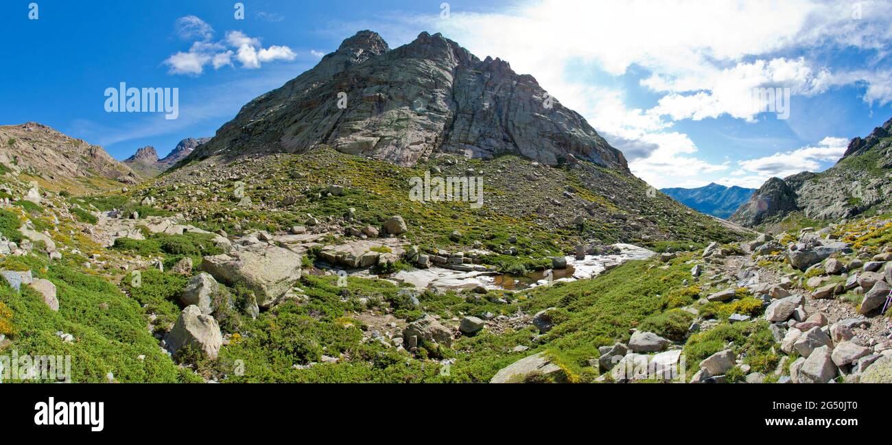 FRANCIA, HAUTE-CORSE (2B) GR 20 NORD, VALLE DEL GOLO Foto Stock