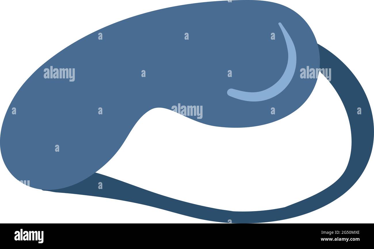 Maschera oculare per un buon sonno notturno. Accessori da viaggio per un'esperienza di volo confortevole. Arte vettoriale per gli indispensabili per il viaggio. Illustrazione Vettoriale
