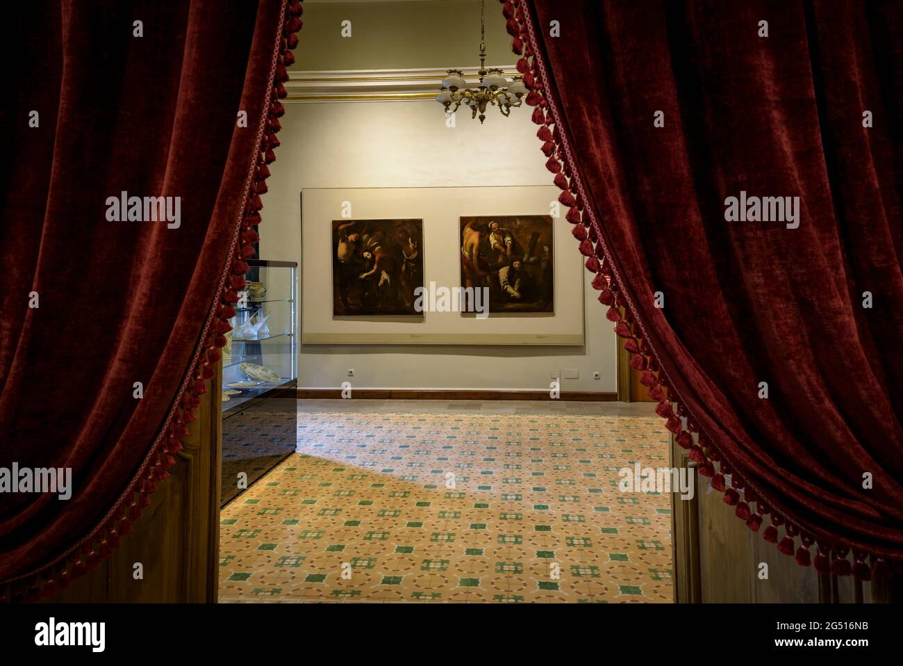Museo Solsona. Spazio dedicato all'età moderna e contemporanea nel Palazzo Episcopale (Solsona, Lleida, Catalogna, Spagna) Foto Stock