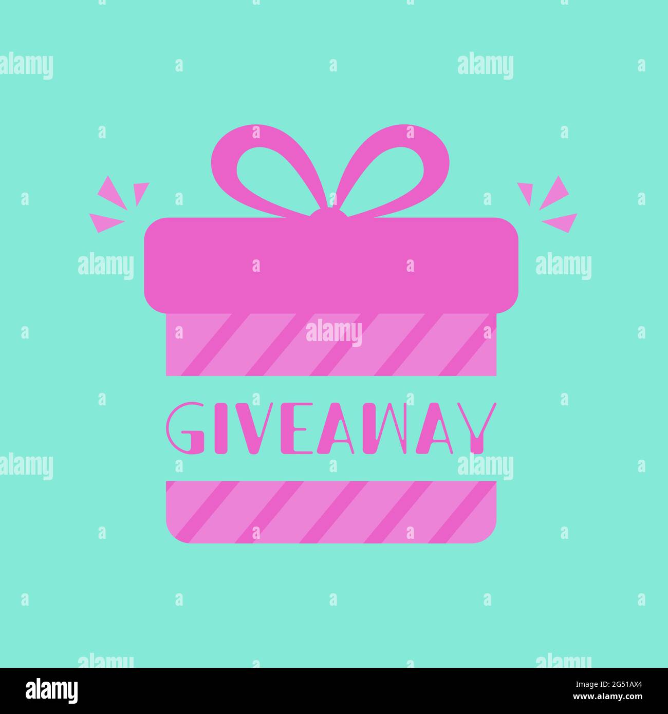 Design di modelli di poster omaggio per post sui social media o banner di siti Web. Illustrazione vettoriale della confezione regalo con stile di testo tipografico moderno. Illustrazione Vettoriale