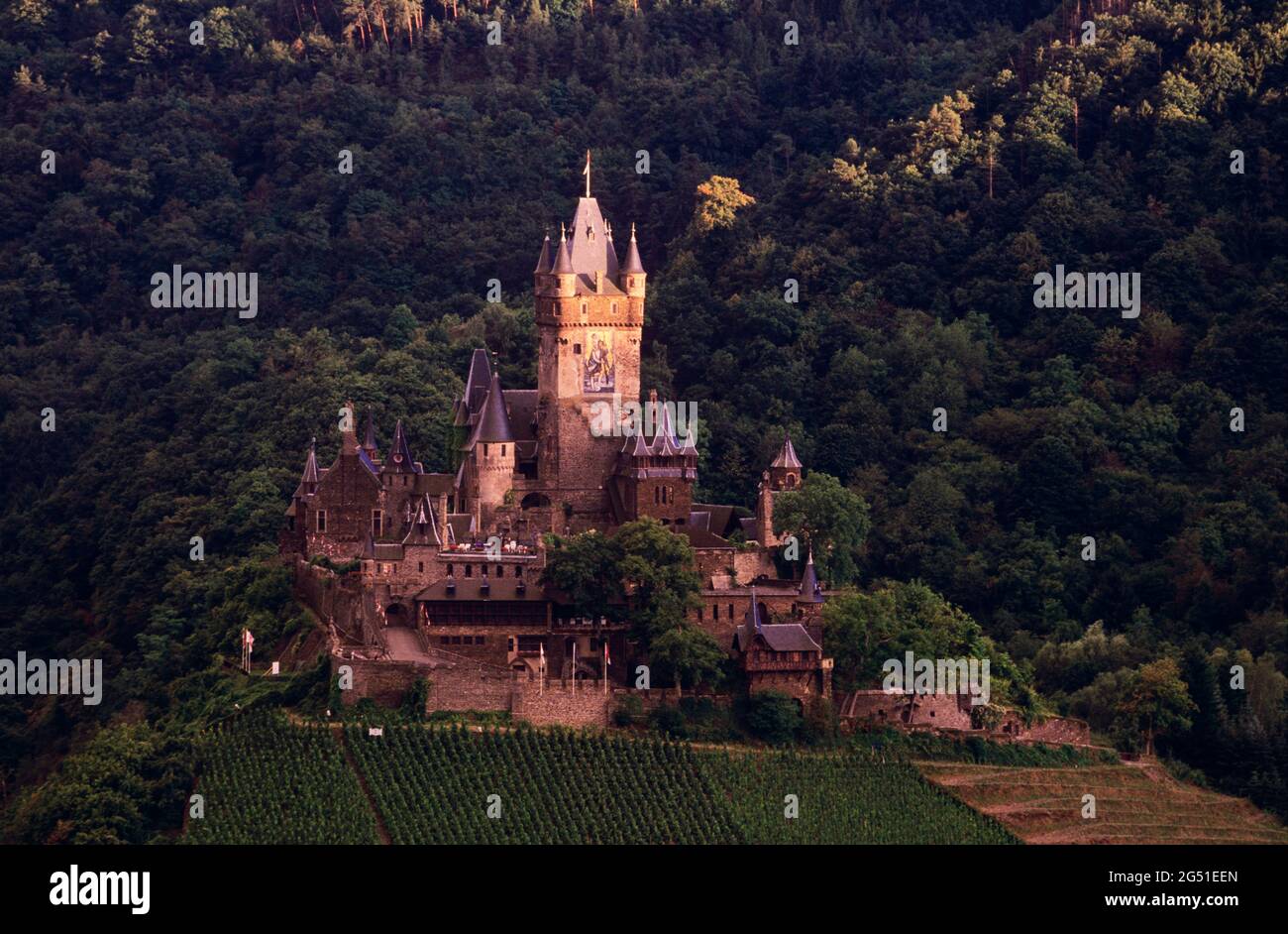 Castello di Cochem, Renania-Palatinato, Germania Foto Stock