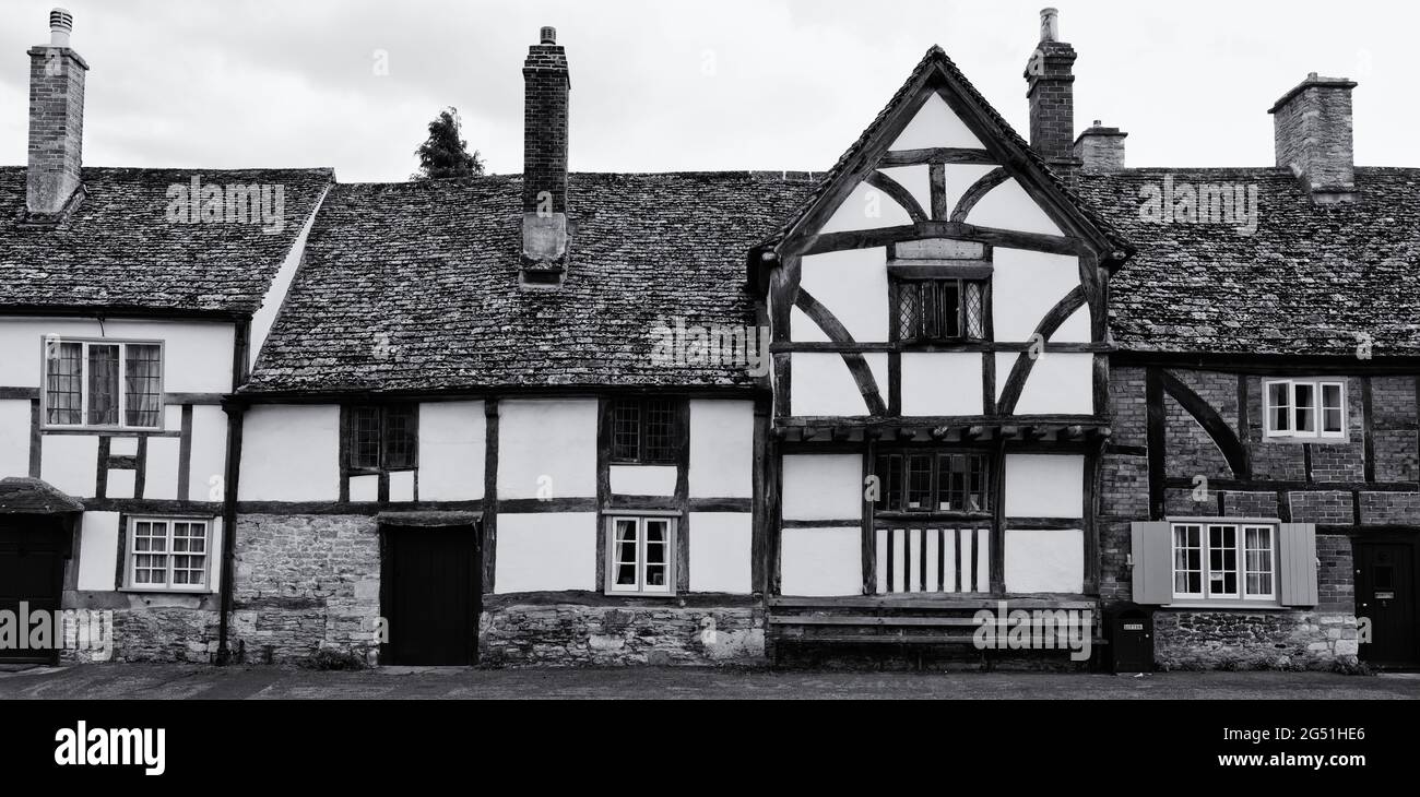 Vecchie case, Lacock, Inghilterra, Regno Unito Foto Stock