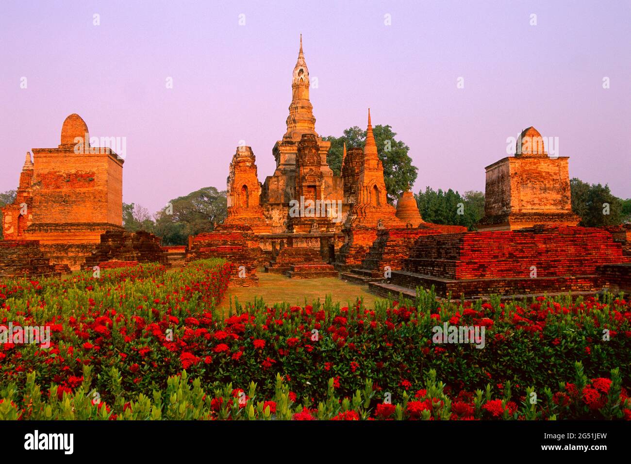 Tempio Phra si Mahathat, Sukhothai Historical Park, Thailandia Foto Stock
